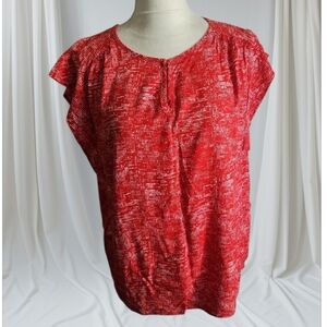 Grand & Greene Red Print Blouse Top Size XL
